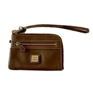 Dooney & Bourke Brown Red Leather Wristlet Wallet